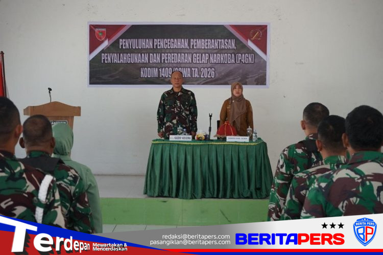 Kodim 1409/Gowa Gelar Penyuluhan P4GN, Tegaskan Komitmen Lingkungan Bebas Narkoba