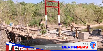 Kemanunggalan TNI dan Rakyat, Pembangunan Jembatan Gantung Tahap V di Gowa Capai Lebih dari 80%