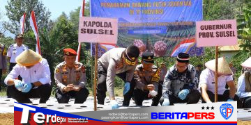 Kapolda Sulsel Hadiri Penanaman Serentak Bawang Putih dan Ground Breaking Gudang Ketahanan Pangan Polri, Dukung Percepatan Swasembada Nasional
