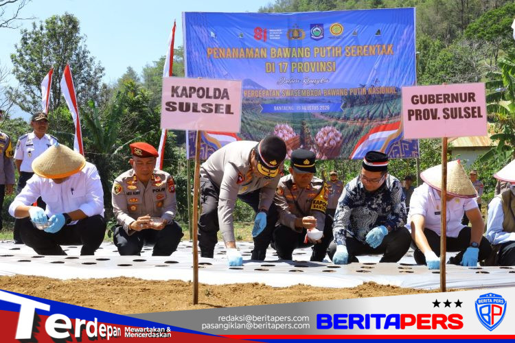 Kapolda Sulsel Hadiri Penanaman Serentak Bawang Putih dan Ground Breaking Gudang Ketahanan Pangan Polri, Dukung Percepatan Swasembada Nasional