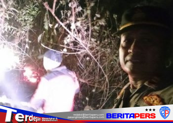 Kapolsek Soppeng Riaja Turun Langsung Padamkan Kebakaran Lahan Empat Hektare di Siddo