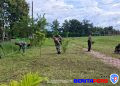 Aksi Kerja Bakti Koramil Gemolong, Sulap Lapangan Bola Dukuh Semi Jadi Asri dan Bersih