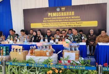 Bea Cukai Makassar Musnahkan 28 Juta Rokok Ilegal