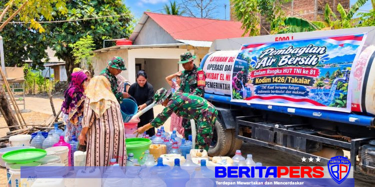 HUT TNI Ke-81, Persit Kodim Takalar Wujudkan Kepedulian Lewat Bantuan Air Bersih