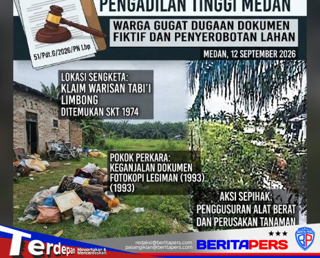 Sengketa Tanah Deli Serdang Bergulir ke Pengadilan Tinggi Medan Warga Gugat Dugaan Dokumen Fiktif dan Penyerobotan Lahan