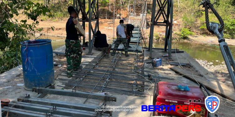 Jembatan Gantung Tahap V di Sungai Lambere Gowa Segera Rampung