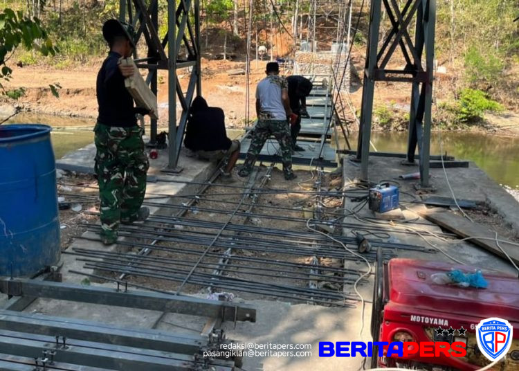 Jembatan Gantung Tahap V di Sungai Lambere Gowa Segera Rampung