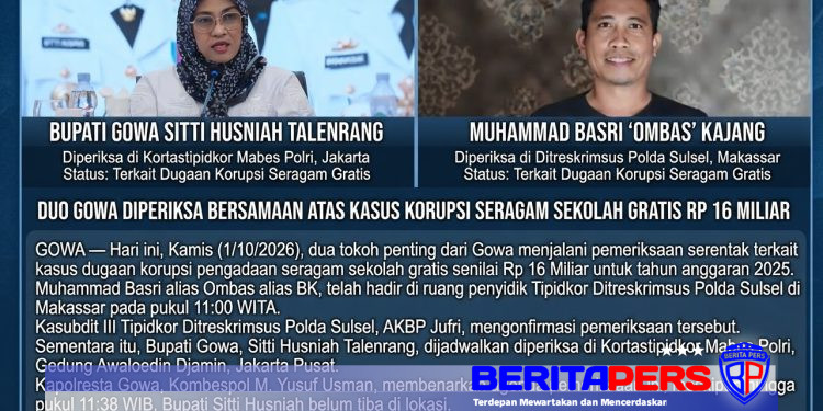 Bupati Gowa Sitti Husniah Talenrang dan Basri kajang Diperiksa Bersamaan