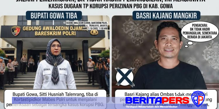 Bupati Gowa, Sitti Husniah Talenrang Tiba di Kortastipidkor Mabes Polri Jalani Pemeriksaan, BK Tidak Hadiri Pemanggilan, ini Alasannya