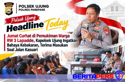 Kembali Laksanakan Jumat Curhat di Pemukiman Warga, Kapolsek Ujung Ingatkan Bahaya Kebakaran