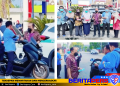 Cegah Dampak Kabut Asap, Kepala Puskesmas Lumpue Bersama Staf Turun Langsung Bagikan Masker di Depan SPBU