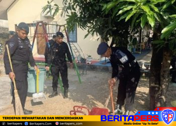 Brimob Sulsel Bersihkan Sekolah TK, Kompol Ramli: Wujud Kepedulian terhadap Dunia Pendidikan