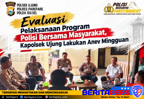 Evaluasi Pelaksanaan Program Polisi Bersama Masyarakat, Kapolsek Ujung  Lakukan Anev Mingguan